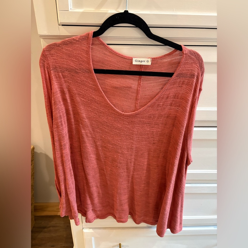 Ginger G Women's Rustic Orange Long Sleeve Top